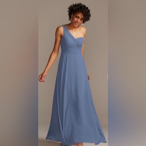 Blue One Shoulder Bridesmaid/Formal Dress